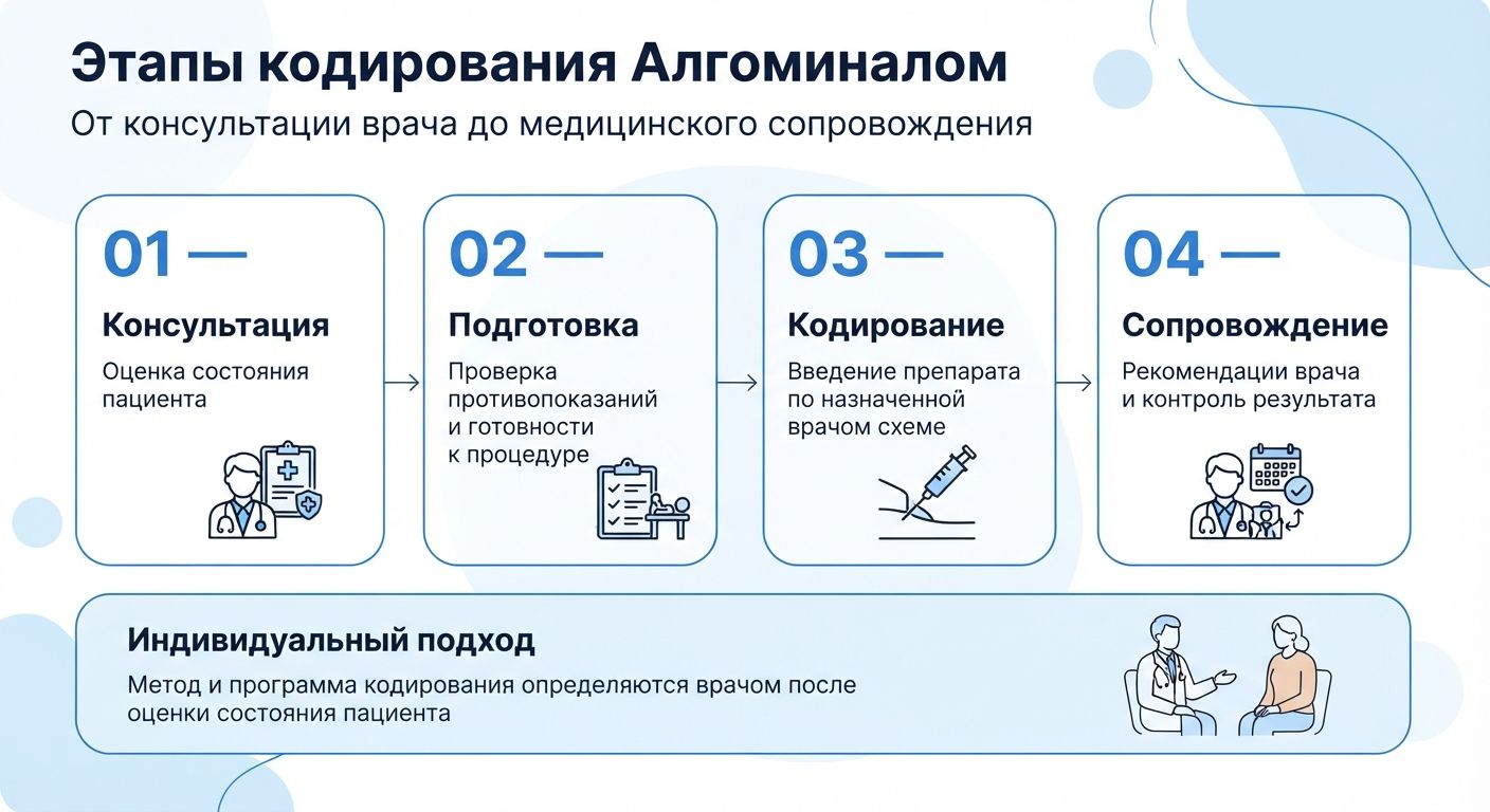 Кодирование препаратом «Алгоминал» в Михайлове инфографика
